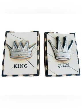 Sid Dickens Memory Blocks King & Queen T-22 T-25 1998 Retired Wall Plaques Set